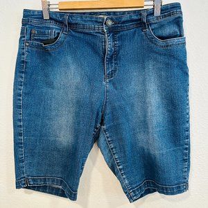 Nine West Vintage America Bermuda Denim Shorts Blue Stretch W36xL10.5 Womens 16